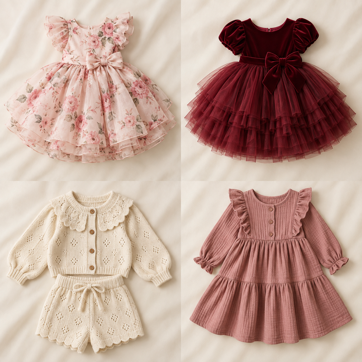 Blush floral children's party dress